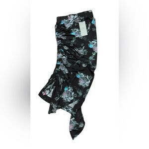 Preen by Thornton Begazzi Lux Stretch Crepe Becka Skirt Black Bouquet Size S NWT